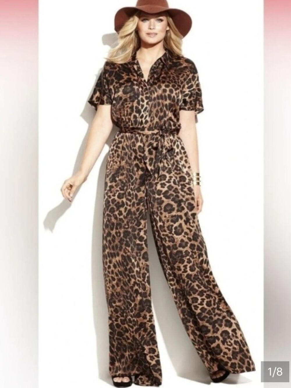 MMK Leopard Wide Leg Jumper Onesie